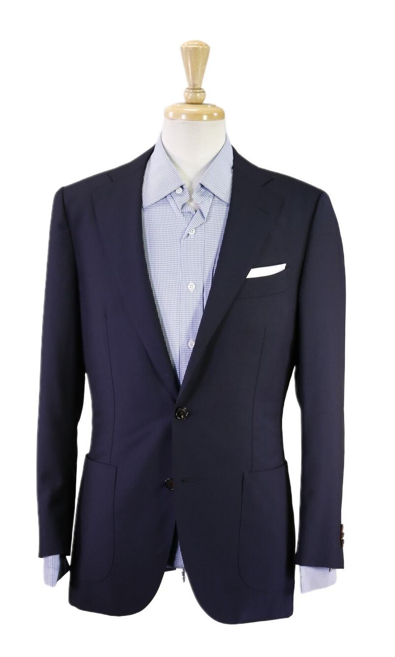 Suitsupply Navy Blue Patch Pocket Woo Mohair 3/2 Roll Lapel Blazer Jacket 38R